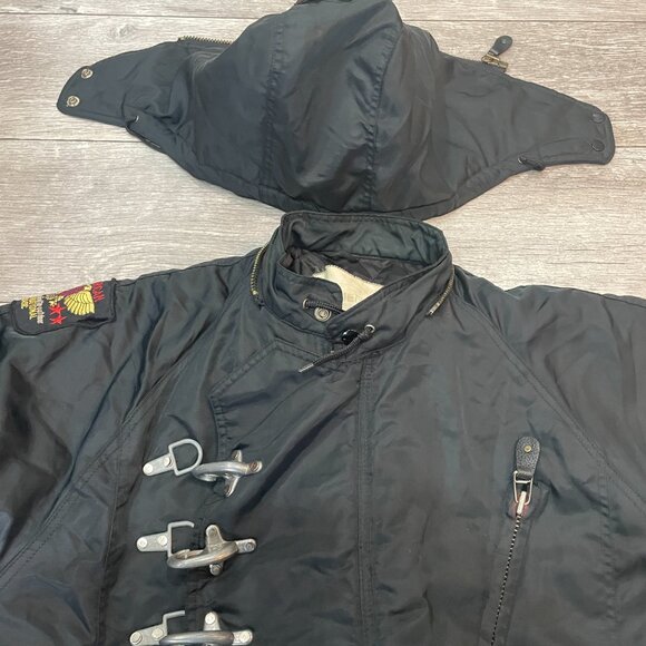 Flight Jacket US Bomber American Rescue Padded Insulated Coat Black XL - Picture 10 of 10
